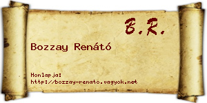Bozzay Renátó névjegykártya
